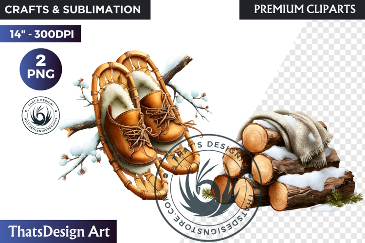 Watercolor Winter Landscape Snowy Cabin Illustration png