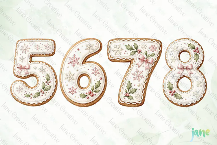 Christmas Cookie Number Clipart