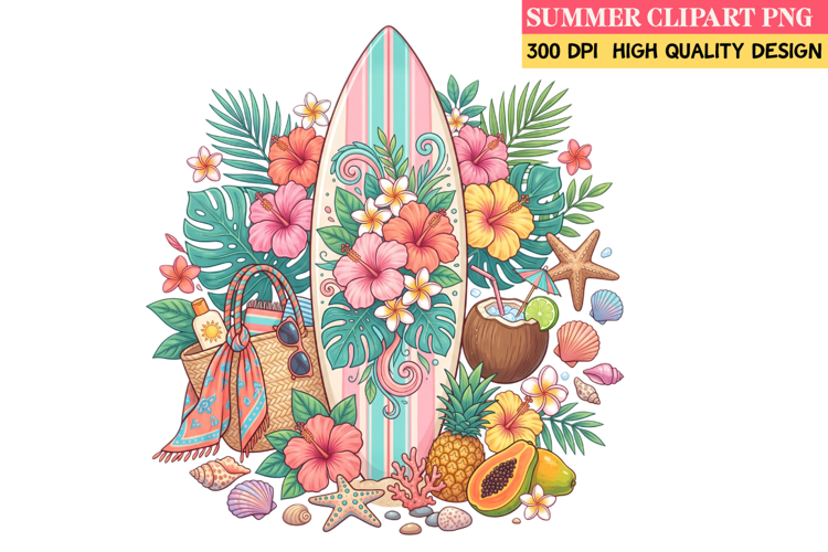 Summer Whimsical Clipart,Summer png,Beach Sublimation png