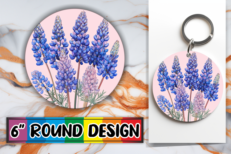 Dynamic Round Design for Keychains , Beauty Flower