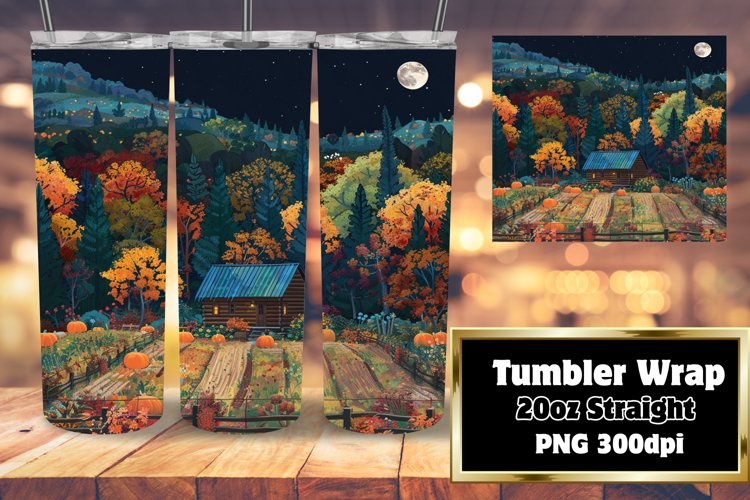 Watercolor Fall Tumbler Design | 20oz Sublimation Wrap
