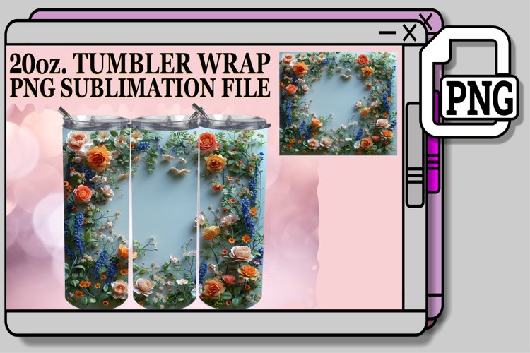 3D Blossom Haven Tumbler Wrap 20oz example image 1
