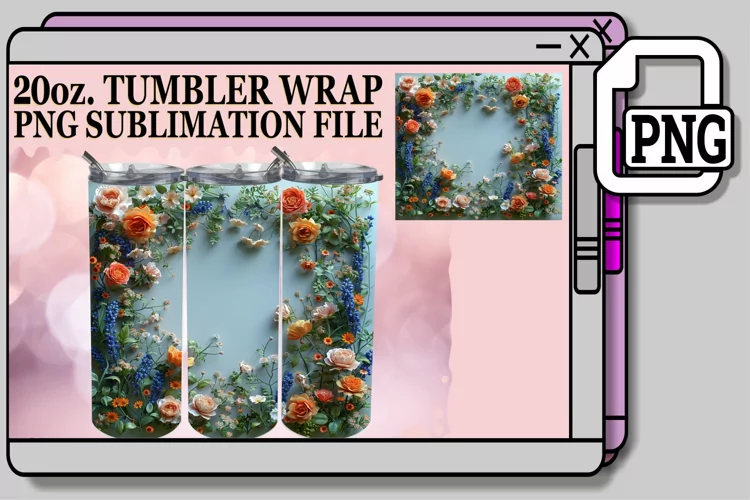 3D Blossom Haven Tumbler Wrap 20oz