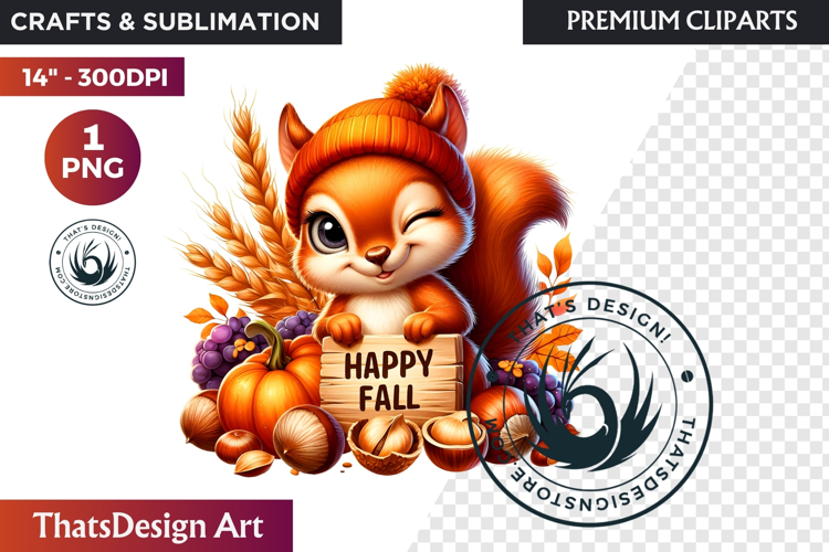 Autumn Cute animals with sign clipart Pumpkin thanksgiving