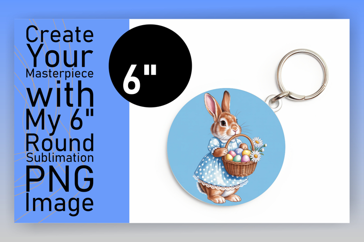 Whimsical Round Design for Coasters , Easter Bunny