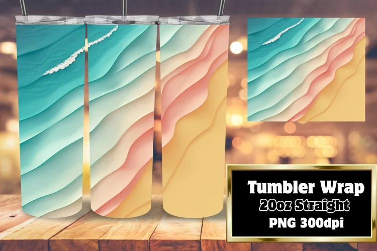 Colorful Gradient Pattern Tumbler Wrap Sublimation 20oz