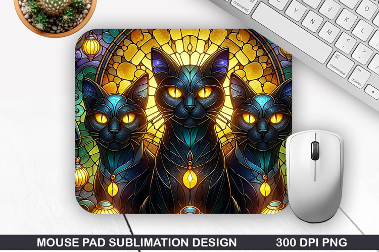 Halloween Cat Mouse Pad Sublimation, Halloween Mouse Pad PNG