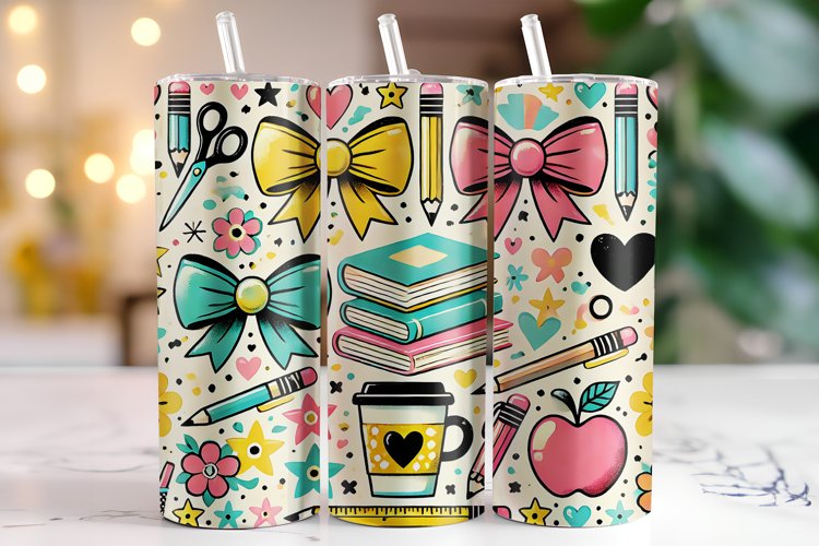 Bows & Books Tumbler Wrap | Sublimation | Tumblers