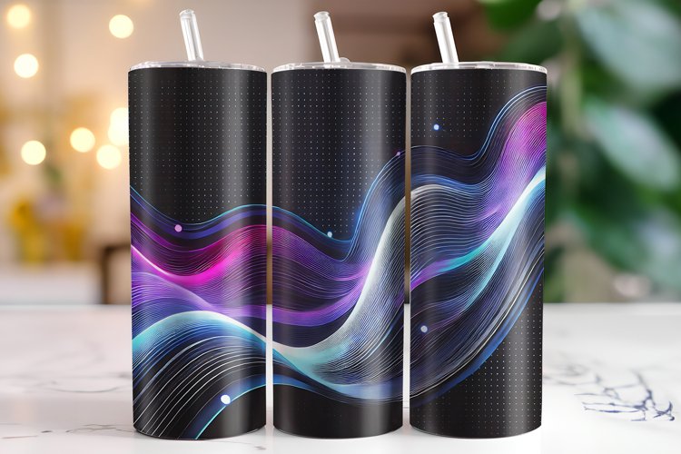 Abstract Waves Tumbler Wrap | Sublimation | Tumblers example image 1