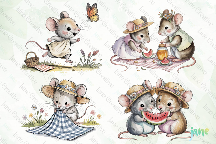 Picnic Mouse Sublimation Clipart