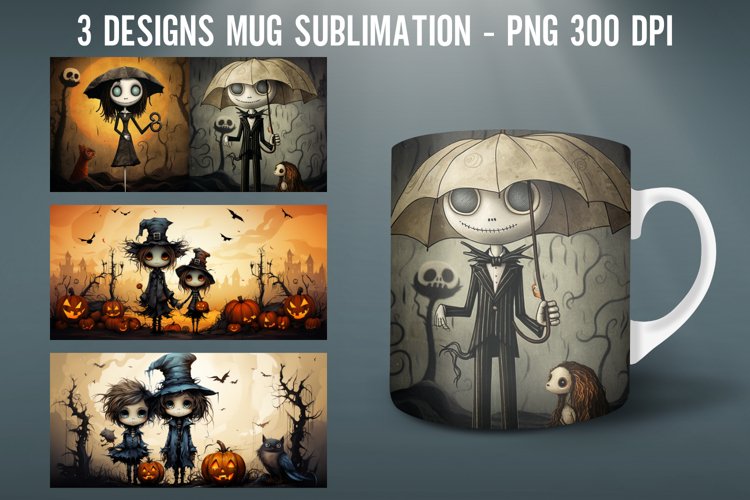 Halloween Zombie Doll Mug Wrap Sublimation Designs example image 1