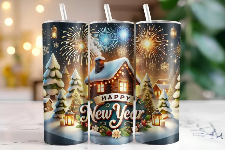 Christmas happy new year 2025 Tumbler Wrap | Sublimation