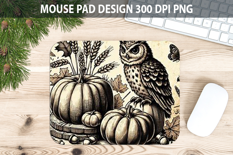Owl Mouse pad Sublimation - Thanksgiving PNG Design