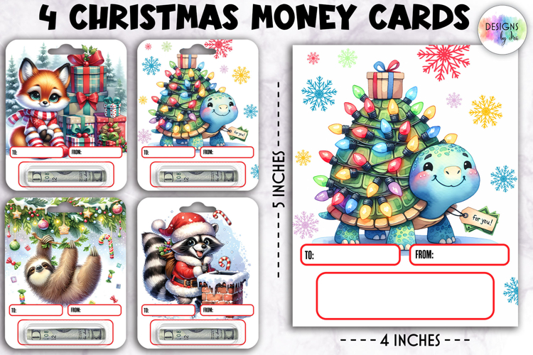 Christmas Money Cards, Printable Gift Card Holders