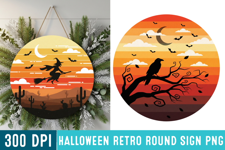 Halloween Round Sign Design PNG Perfect for Spooky Season