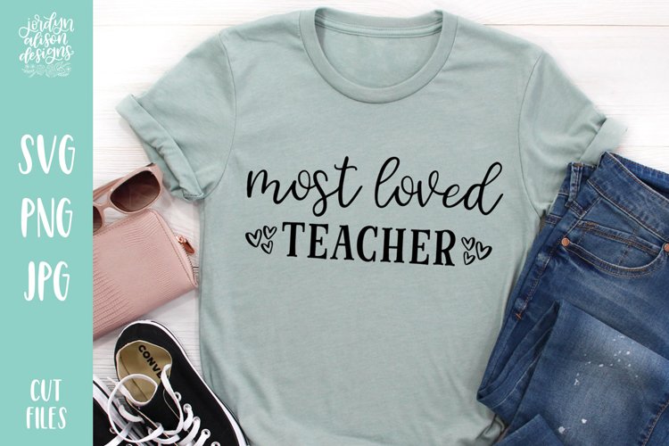 Most Loved Teacher SVG, Back To School Teacher Gift example image 1