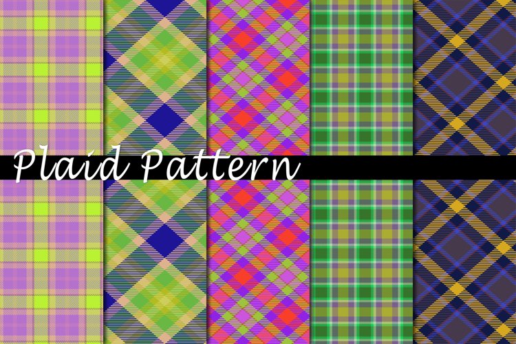 Plaid Pattern Digital Paper Bundle example image 1