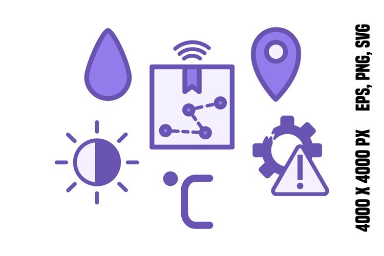 Purple Smart Package Telemetry Icon example image 1
