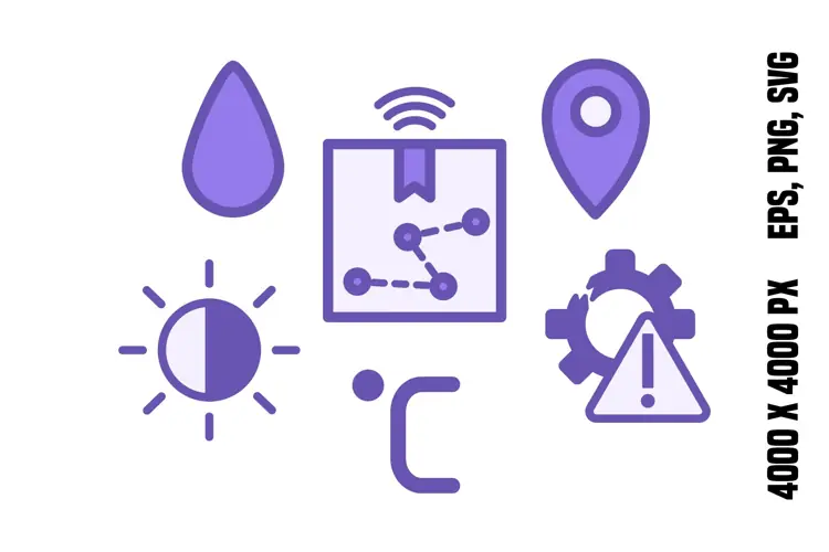Purple Smart Package Telemetry Icon