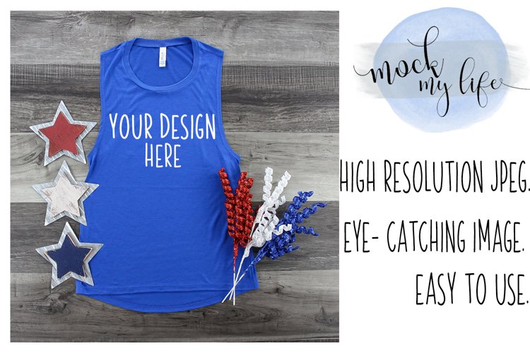 Bella Canvas Mockup / Patriotic Flat Lay / Independence Day example image 1