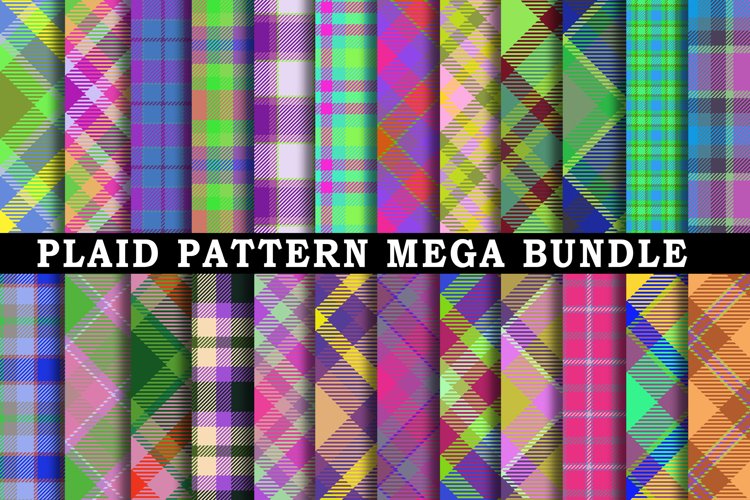 Plaid Pattern Mega Digital Paper Bundle example image 1