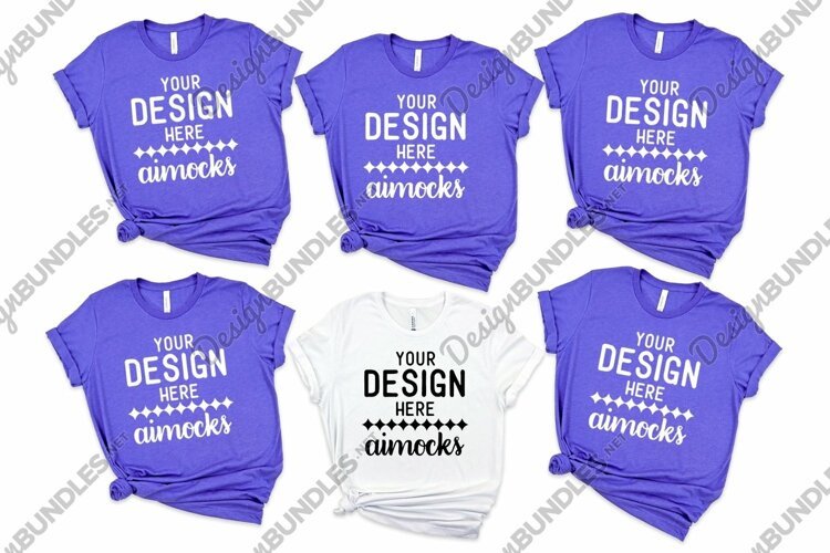 White and Heather Lapis Shirts, Bachelorette Mockup, Wedding example image 1