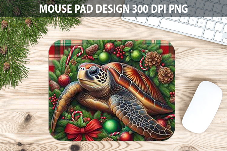 Christmas Turtle Pad Sublimation - Animal PNG Design