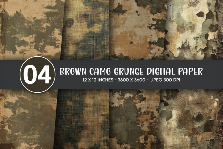 Brown Camo Grunge Digital Paper example image 1