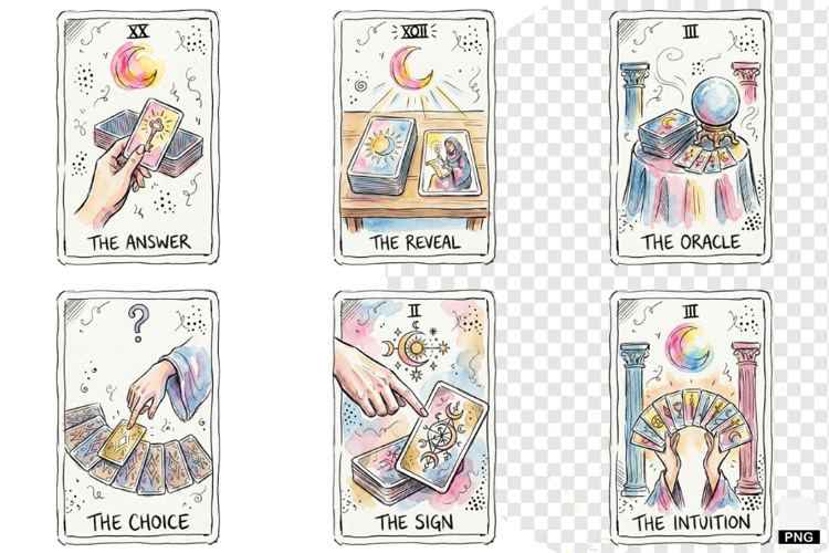 Reading Tarot Cards PNG