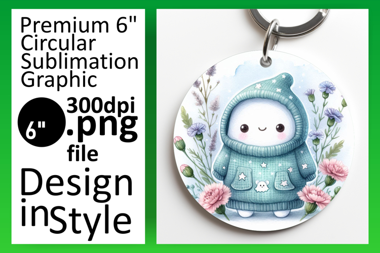 Trendy Circle Design for Keychains , Cute Ghost