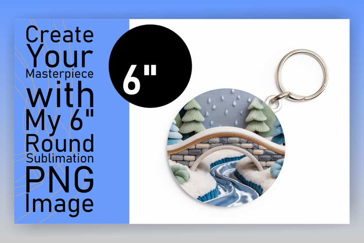 Vibrant Round Design Keychain Artwork , Holiday