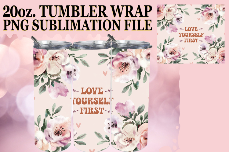 Radiant joy 20oz tumbler wrap, Flower Quote