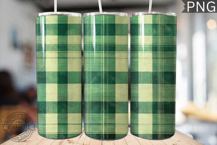 Green Plaid Tumbler Wrap - High Quality 300 Dpi example image 1