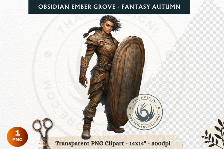 Dark Autumn Fantasy Clipart PNG for RPG Obsidian Ember Grove
