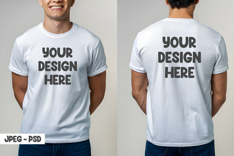 White Tshirt Mockup Image 23