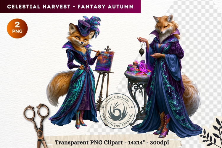 Autumn Fantasy Clipart PNG Celestial Steampunk Harvest