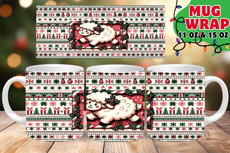 Christmas 3D Cartoon Jape Mug Wrap 15oz Design example image 1