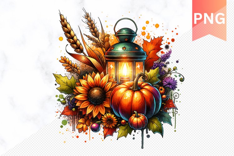 Autumn Pumpkin Harvest Sublimation - Autumn Clipart PNG