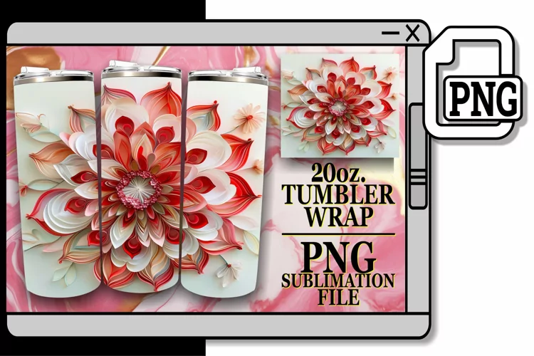 Fresh 3D Petal Blossom 20oz Tumbler Wrap