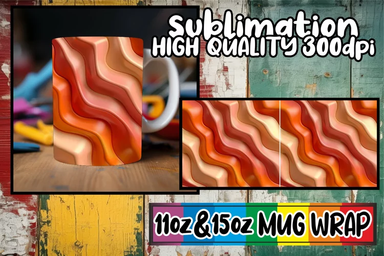 Vibrant Puff Paradise: Sublimation Mug Wrap