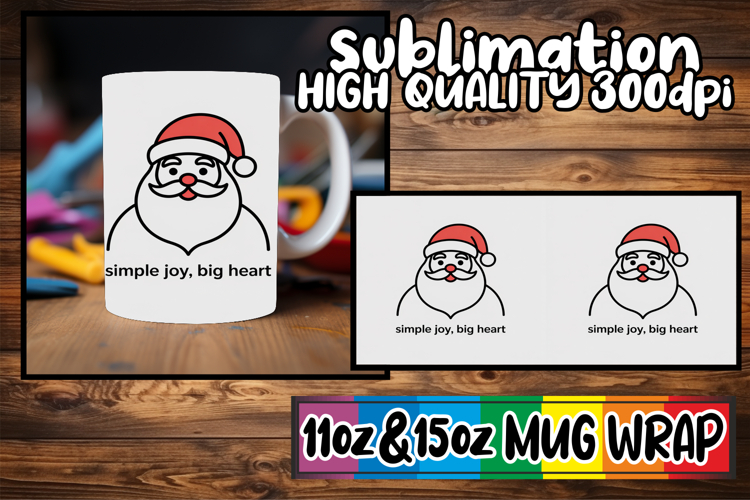 Happy dreams 11oz 15oz sublimation wrap, Funny Santa