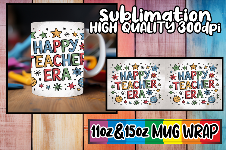 Cozy smiles 11oz 15oz sublimation wrap, Teacher