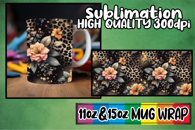 Bright beginnings 11oz 15oz sublimation wrap, Leopard Prints