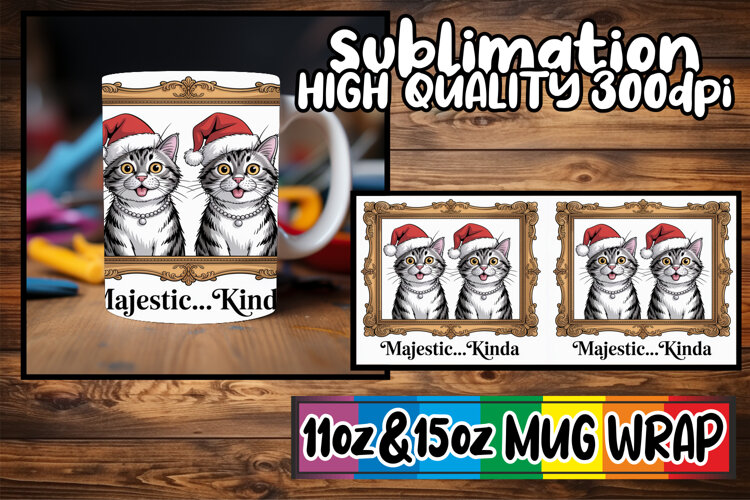 Fresh beginnings 11oz 15oz mug wrap, Funny Cat example image 1