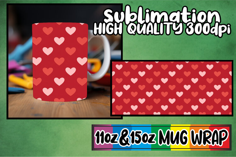 Joyful whispers 11oz 15oz sublimation wrap, Valentine's Patt example image 1