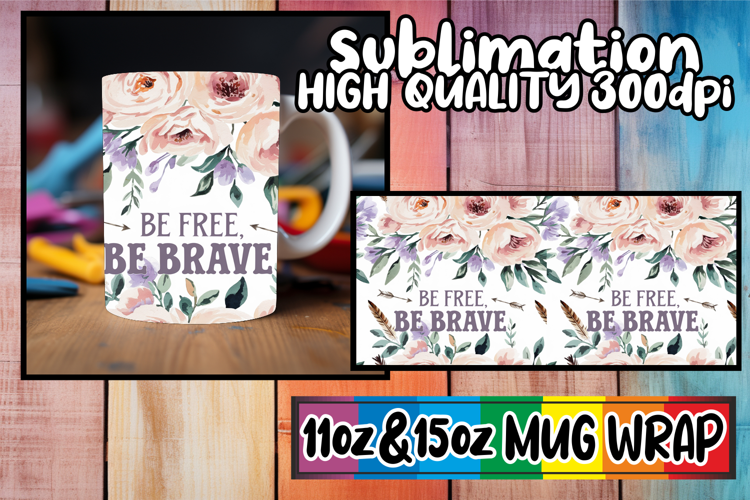 Blissful mornings 11oz 15oz sublimation wrap, Flower Quote
