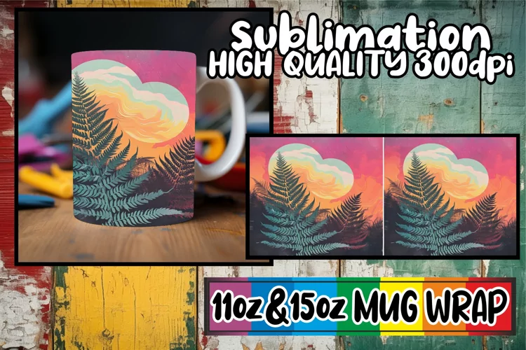 Spring Blossom Bliss: Retro Mug Wrap Sublimation