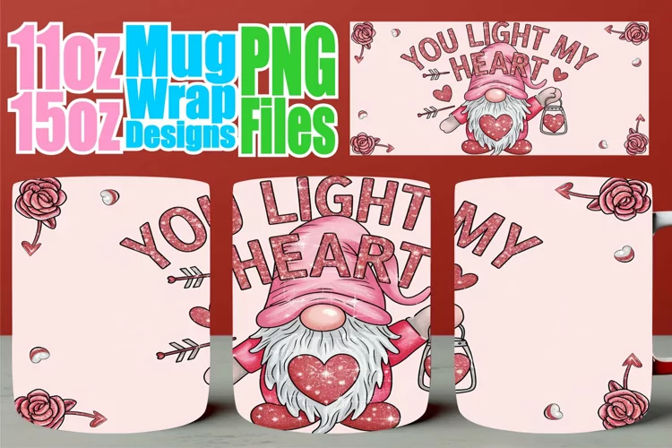 Simply stunning sublimation 11oz 15oz mug wrap, Valentines