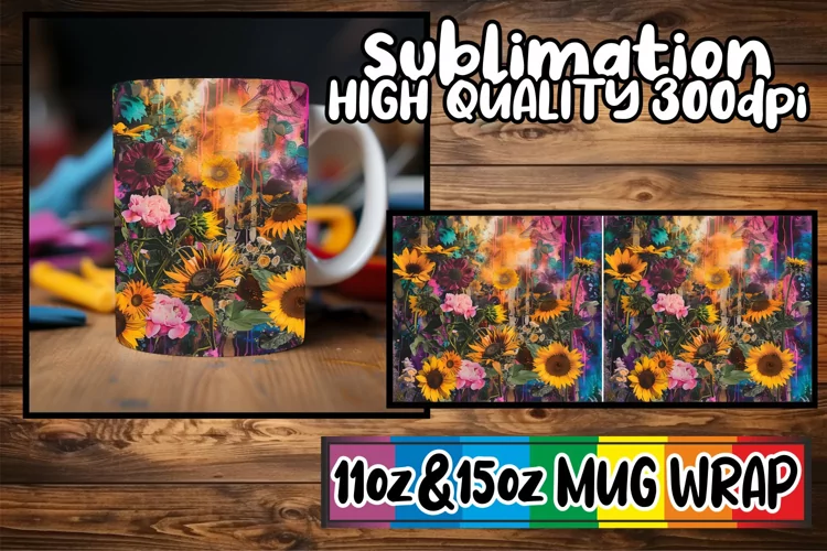Abstract Spring Blossom Harmony Mug Wrap 11oz/15oz