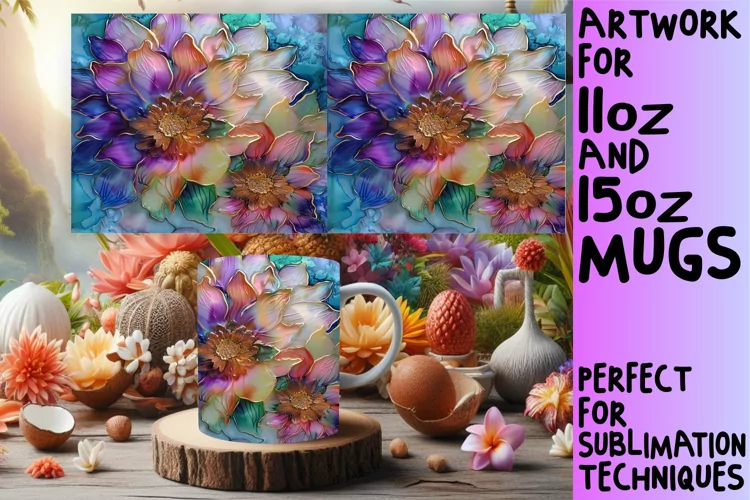 Whimsical Springtime Wonder Mug Wrap: 3D Sublimation